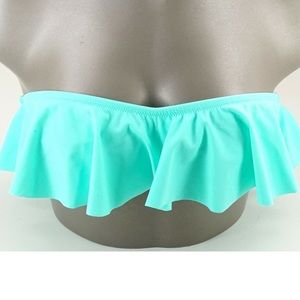 VS Ruffle Teal Strapless Bikini Top